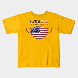 Wear A Mask American Kids T-Shirt